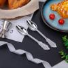 imageWDF 120 Pieces Heavy Duty Pink Plastic Silverware  Pink Plastic Cutlery Set  Disposable Pink Utensils  Disposable Flatware Includes 40 Forks 40 Spoons 40 Knives for Party WeddingArgent