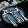 imageWDF 120 Pieces Heavy Duty Pink Plastic Silverware  Pink Plastic Cutlery Set  Disposable Pink Utensils  Disposable Flatware Includes 40 Forks 40 Spoons 40 Knives for Party WeddingSilver