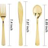 imageWDF 120 Pieces Heavy Duty Pink Plastic Silverware  Pink Plastic Cutlery Set  Disposable Pink Utensils  Disposable Flatware Includes 40 Forks 40 Spoons 40 Knives for Party WeddingModern Gold