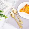 imageWDF 120 Pieces Heavy Duty Pink Plastic Silverware  Pink Plastic Cutlery Set  Disposable Pink Utensils  Disposable Flatware Includes 40 Forks 40 Spoons 40 Knives for Party WeddingGolden