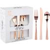 imageWDF 120 Pieces Heavy Duty Pink Plastic Silverware  Pink Plastic Cutlery Set  Disposable Pink Utensils  Disposable Flatware Includes 40 Forks 40 Spoons 40 Knives for Party WeddingModern Rose Gold