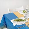 imageWDF 16Pack Green and Gold Plastic Tablecloths and Runners 54 x 108 Inch Gold Dot Rectangle for PartiesWeddingSt Patricks DayBlue Gold  16pack