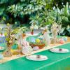 imageWDF 16Pack Green and Gold Plastic Tablecloths and Runners 54 x 108 Inch Gold Dot Rectangle for PartiesWeddingSt Patricks DayGreen White  16pack