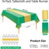imageWDF 16Pack Green and Gold Plastic Tablecloths and Runners 54 x 108 Inch Gold Dot Rectangle for PartiesWeddingSt Patricks DayGreen White  16pack