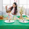 imageWDF 16Pack Green and Gold Plastic Tablecloths and Runners 54 x 108 Inch Gold Dot Rectangle for PartiesWeddingSt Patricks DayGreen White  16pack