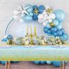 imageWDF 16Pack Green and Gold Plastic Tablecloths and Runners 54 x 108 Inch Gold Dot Rectangle for PartiesWeddingSt Patricks DayLight Blue Gold  16pack