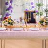 imageWDF 16Pack Green and Gold Plastic Tablecloths and Runners 54 x 108 Inch Gold Dot Rectangle for PartiesWeddingSt Patricks DayPink Gold  16pack