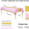 imageWDF 16Pack Green and Gold Plastic Tablecloths and Runners 54 x 108 Inch Gold Dot Rectangle for PartiesWeddingSt Patricks DayPink Gold  16pack