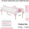 imageWDF 16Pack Green and Gold Plastic Tablecloths and Runners 54 x 108 Inch Gold Dot Rectangle for PartiesWeddingSt Patricks DayPink White  16pack