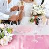 imageWDF 16Pack Green and Gold Plastic Tablecloths and Runners 54 x 108 Inch Gold Dot Rectangle for PartiesWeddingSt Patricks DayPink White  16pack