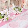 imageWDF 16Pack Green and Gold Plastic Tablecloths and Runners 54 x 108 Inch Gold Dot Rectangle for PartiesWeddingSt Patricks DayPink White  16pack
