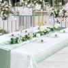 imageWDF 16Pack Green and Gold Plastic Tablecloths and Runners 54 x 108 Inch Gold Dot Rectangle for PartiesWeddingSt Patricks DaySage Green White  16pack