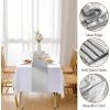 imageWDF 16Pack Green and Gold Plastic Tablecloths and Runners 54 x 108 Inch Gold Dot Rectangle for PartiesWeddingSt Patricks DayWhite Silver  16pack
