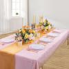 imageWDF 16Pack Royal Blue and Gold Plastic Tablecloths With Table Runners  54 x 108 Inch Rectangle Cloths 12 x 108 Inch Satin Runners for PartiesWeddingPink Gold  16pack