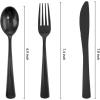 imageWDF 180 Pieces Pink Plastic Silverware Disposable  Clear Pink Cutlery Sets 60 Forks 60 Knives and 60 Spoons  Heavy Duty Disposable Utensils for Wedding PartyBlack  180PCS