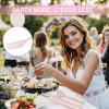 imageWDF 180 Pieces Pink Plastic Silverware Disposable  Clear Pink Cutlery Sets 60 Forks 60 Knives and 60 Spoons  Heavy Duty Disposable Utensils for Wedding PartyPink and Gold