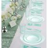 imageWDF 180 Pieces Pink Plastic Silverware Disposable  Clear Pink Cutlery Sets 60 Forks 60 Knives and 60 Spoons  Heavy Duty Disposable Utensils for Wedding PartyClear Green  180PCS