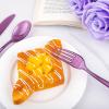 imageWDF 180 Pieces Pink Plastic Silverware Disposable  Clear Pink Cutlery Sets 60 Forks 60 Knives and 60 Spoons  Heavy Duty Disposable Utensils for Wedding PartyClear Purple  180PCS