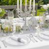 imageWDF 180 Pieces Pink Plastic Silverware Disposable  Clear Pink Cutlery Sets 60 Forks 60 Knives and 60 Spoons  Heavy Duty Disposable Utensils for Wedding PartySilver  180PCS