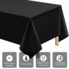 imageWDF 54 Inch X 100 Feet Black Plastic Table Cover RollBlack Plastic Tablecloth with Cutter Box Perfect for New Year Parties Banquets Daily Use Graduation HalloweenBlack