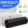 imageWDF 54 Inch X 100 Feet Black Plastic Table Cover RollBlack Plastic Tablecloth with Cutter Box Perfect for New Year Parties Banquets Daily Use Graduation HalloweenBlack