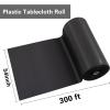 imageWDF 54 Inch X 100 Feet Black Plastic Table Cover RollBlack Plastic Tablecloth with Cutter Box Perfect for New Year Parties Banquets Daily Use Graduation HalloweenBlack