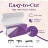 imageWDF 54 Inch X 100 Feet Black Plastic Table Cover RollBlack Plastic Tablecloth with Cutter Box Perfect for New Year Parties Banquets Daily Use Graduation HalloweenPurple