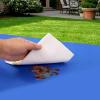 imageWDF 54 Inch X 100 Feet Black Plastic Table Cover RollBlack Plastic Tablecloth with Cutter Box Perfect for New Year Parties Banquets Daily Use Graduation HalloweenBlue
