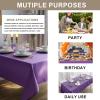 imageWDF 54 Inch X 100 Feet Black Plastic Table Cover RollBlack Plastic Tablecloth with Cutter Box Perfect for New Year Parties Banquets Daily Use Graduation HalloweenPurple