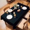 imageWDF 54 Inch X 100 Feet Black Plastic Table Cover RollBlack Plastic Tablecloth with Cutter Box Perfect for New Year Parties Banquets Daily Use Graduation HalloweenBlack