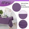 imageWDF 54 Inch X 100 Feet Black Plastic Table Cover RollBlack Plastic Tablecloth with Cutter Box Perfect for New Year Parties Banquets Daily Use Graduation HalloweenPurple