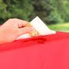 imageWDF 54 Inch X 100 Feet Black Plastic Table Cover RollBlack Plastic Tablecloth with Cutter Box Perfect for New Year Parties Banquets Daily Use Graduation HalloweenRed