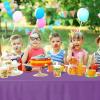 imageWDF 54 Inch X 100 Feet Black Plastic Table Cover RollBlack Plastic Tablecloth with Cutter Box Perfect for New Year Parties Banquets Daily Use Graduation HalloweenPurple