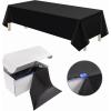 imageWDF 54 Inch X 100 Feet Black Plastic Table Cover RollBlack Plastic Tablecloth with Cutter Box Perfect for New Year Parties Banquets Daily Use Graduation HalloweenBlack