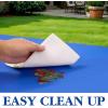 imageWDF 54 Inch X 100 Feet Black Plastic Table Cover RollBlack Plastic Tablecloth with Cutter Box Perfect for New Year Parties Banquets Daily Use Graduation HalloweenBlue