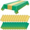 imageWDF 16Pack Royal Blue and Gold Plastic Tablecloths With Table Runners  54 x 108 Inch Rectangle Cloths 12 x 108 Inch Satin Runners for PartiesWeddingGreen White  16pack