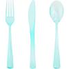imageWDF 180 Pieces Pink Plastic Silverware Disposable  Clear Pink Cutlery Sets 60 Forks 60 Knives and 60 Spoons  Heavy Duty Disposable Utensils for Wedding PartyClear Green  180PCS
