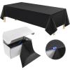 imageWDF 54 Inch X 100 Feet Black Plastic Table Cover RollBlack Plastic Tablecloth with Cutter Box Perfect for New Year Parties Banquets Daily Use Graduation HalloweenBlack