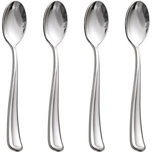 imageWDF 100 Pack Gold Plastic Spoons Disposable  Durable Heavy Duty 69 Inch Gold Spoons Heat Resistant Modern Disposable Spoons Perfect for Parties Wedding BanquetsSilver Spoons