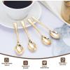 imageWDF 300 Pieces Black Plastic Mini Spoons4 Inches Black Plastic Tasting Spoons for DessertsHeavy Duty Plastic Spoons Perfect for CoffeeCakeDessertsAppetizers for Halloween New YearGraduationGold