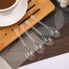 imageWDF 300 Pieces Black Plastic Mini Spoons4 Inches Black Plastic Tasting Spoons for DessertsHeavy Duty Plastic Spoons Perfect for CoffeeCakeDessertsAppetizers for Halloween New YearGraduationClear