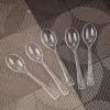 imageWDF 300 Pieces Black Plastic Mini Spoons4 Inches Black Plastic Tasting Spoons for DessertsHeavy Duty Plastic Spoons Perfect for CoffeeCakeDessertsAppetizers for Halloween New YearGraduationClear