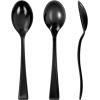 imageWDF 300 Pieces Black Plastic Mini Spoons4 Inches Black Plastic Tasting Spoons for DessertsHeavy Duty Plastic Spoons Perfect for CoffeeCakeDessertsAppetizers for Halloween New YearGraduationBlack