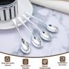 imageWDF 300 Pieces Black Plastic Mini Spoons4 Inches Black Plastic Tasting Spoons for DessertsHeavy Duty Plastic Spoons Perfect for CoffeeCakeDessertsAppetizers for Halloween New YearGraduationSilver