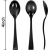 imageWDF 300 Pieces Black Plastic Mini Spoons4 Inches Black Plastic Tasting Spoons for DessertsHeavy Duty Plastic Spoons Perfect for CoffeeCakeDessertsAppetizers for Halloween New YearGraduationBlack