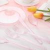 imageWDF 360 Pink Glitter Plastic Silverware  Disposable Glitter Cutlery  Plastic Silverware inluding 120 Forks 120 Spoons 120 Knives for Pink Birthday ampamp Baby ShowerPink Glitter