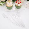 imageWDF 360 Pink Glitter Plastic Silverware  Disposable Glitter Cutlery  Plastic Silverware inluding 120 Forks 120 Spoons 120 Knives for Pink Birthday ampamp Baby ShowerSilver Glitter