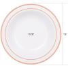 imageWDF 60pcs White Plastic Bowls12 oz Disposable Heavy Duty White Plastic Soup Bowls for Wedding Party Independence Day New YearsRose Gold