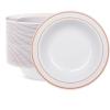 imageWDF 60pcs White Plastic Bowls12 oz Disposable Heavy Duty White Plastic Soup Bowls for Wedding Party Independence Day New YearsRose Gold