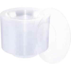 imageWDF 60pcs White Plastic Bowls12 oz Disposable Heavy Duty White Plastic Soup Bowls for Wedding Party Independence Day New YearsClear